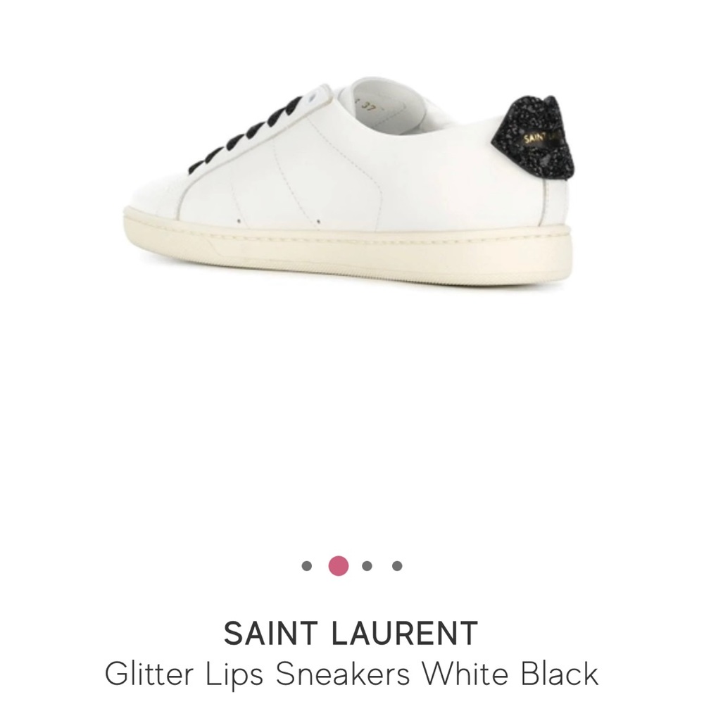 SAINT LAURENT Court Classic Glitter Lips Sneakers, Womens 39